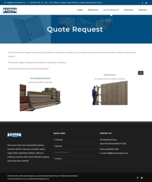 Wordpress Design by CharaFathimalil for Kazman Timber | Design: #18215108