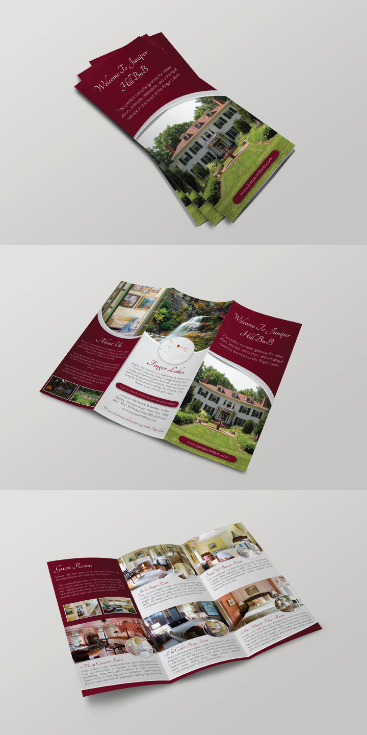 Diseño de Brochure por alex989 para Juniper Hill Bed & Breakfast | Diseño #18188760