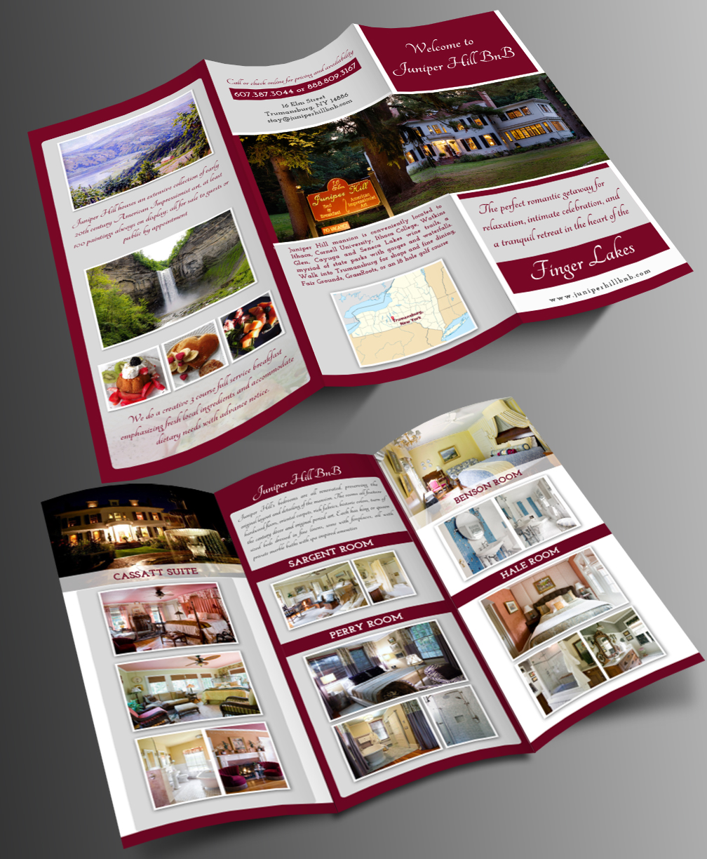 Brochure Design by innovative earth for Juniper Hill Bed & Breakfast | Design #18211294