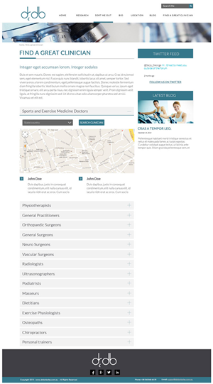 Website for Sports and Exercise Medicine Doctor with active research in stem cells therapies.  | Web-Design von Visualland
