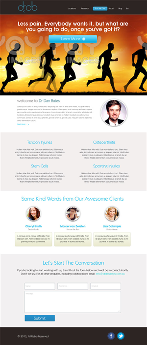 Website for Sports and Exercise Medicine Doctor with active research in stem cells therapies.  | Web-Design von Expert Designer