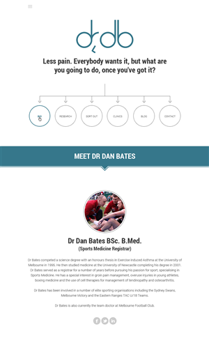 Website for Sports and Exercise Medicine Doctor with active research in stem cells therapies.  | Web-Design von MIND