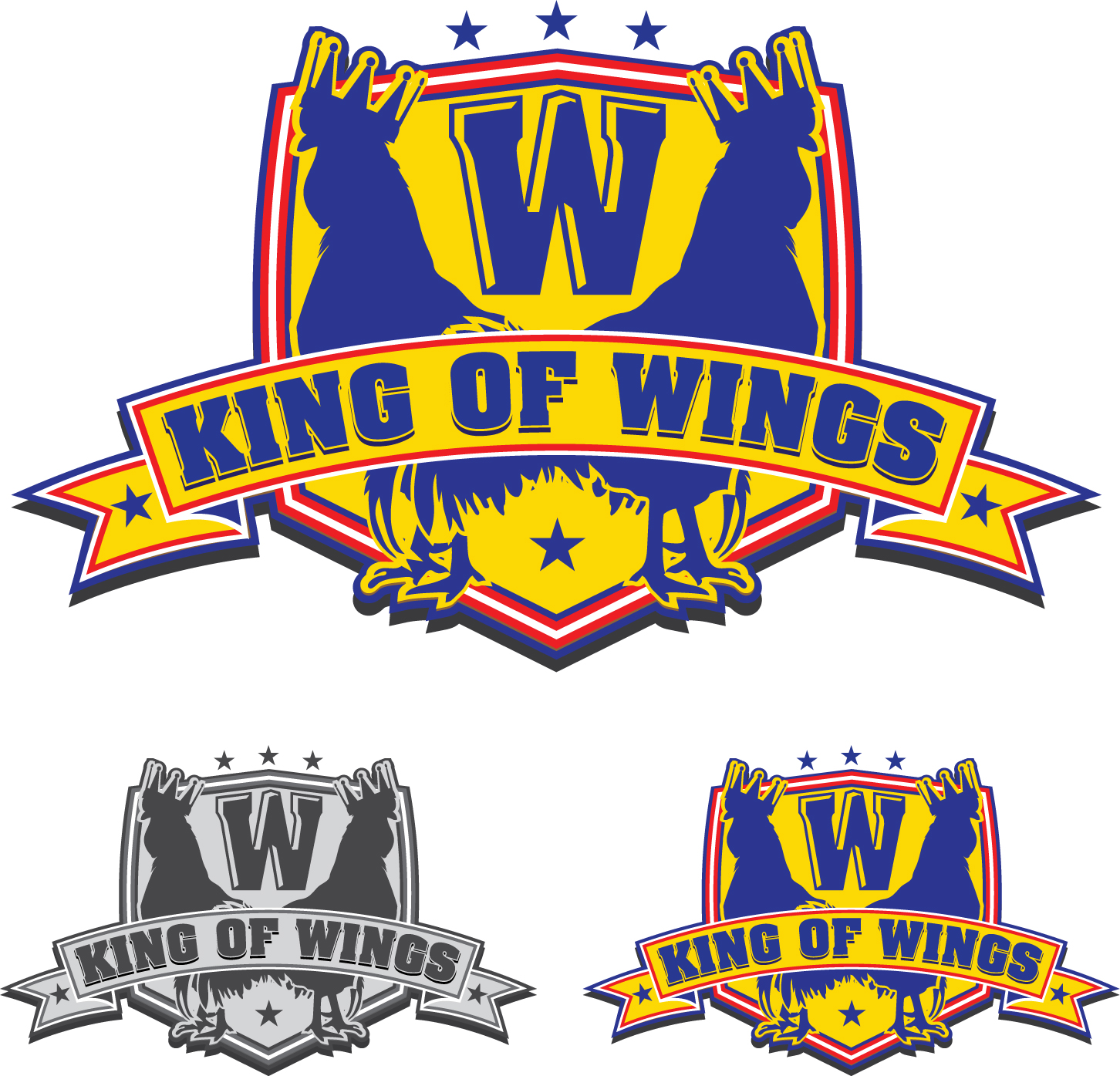 Logo Design by OutsideTheBoxDesigns for king of wings | Design #18186483
