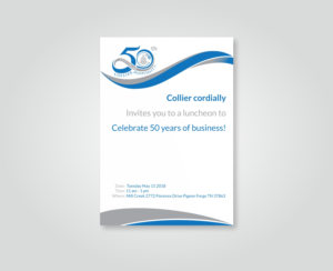 Collier Invites you to Celebrate 50 Years with them | Diseño Gráfico por Maestroto