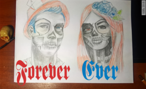 Día de los Muertos style of a young couple | Design Illustration par Aliffa