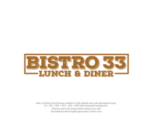 BISTRO 33 LUNCH & DINER | Logo Design by juie design