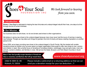 Postcard Design by Parul for Shoes 4 Your Soul Foundation Inc. | Design: #2801148