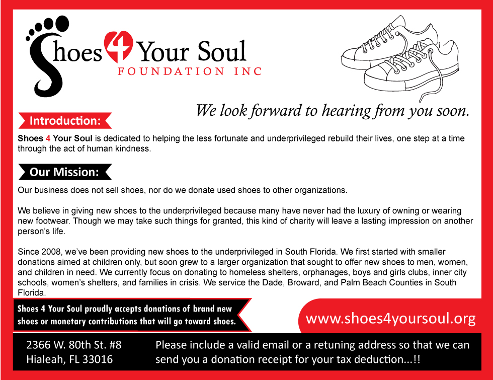 Postcard Design by Parul for Shoes 4 Your Soul Foundation Inc. | Design #2801157