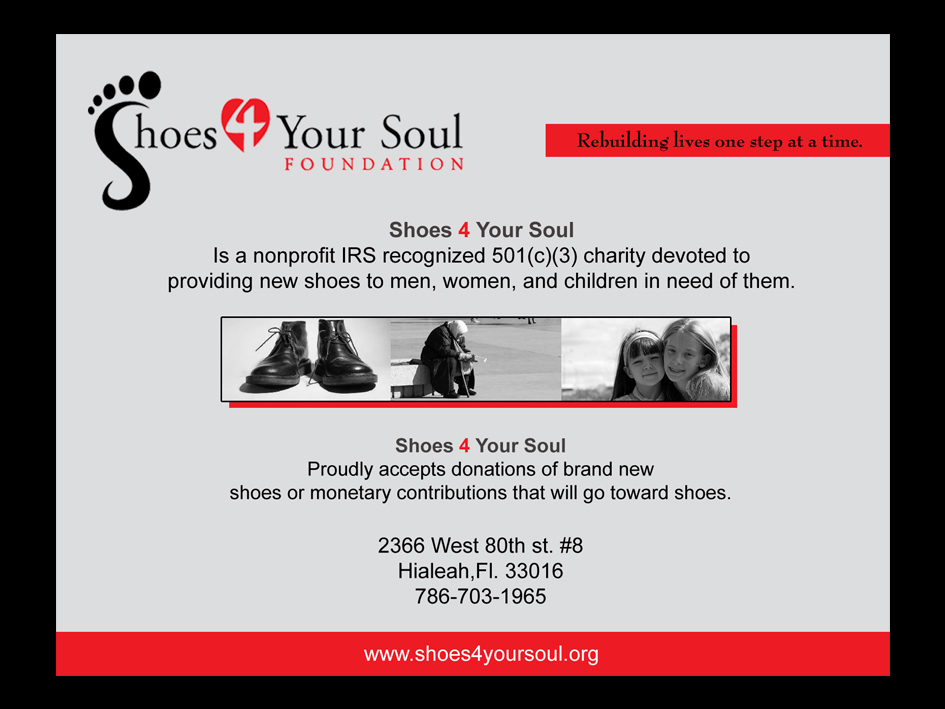 Postcard Design by whitepaper for Shoes 4 Your Soul Foundation Inc. | Design: #2814867