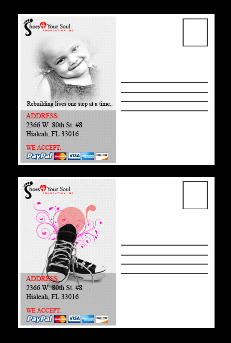 Diseño de Postal por Bright Star para Shoes 4 Your Soul Foundation Inc. | Diseño #2801320