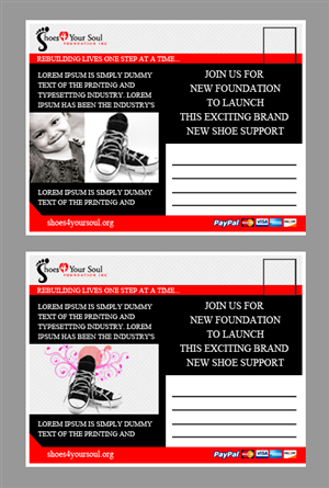 Postcard Design by Bright Star for Shoes 4 Your Soul Foundation Inc. | Design: #2805798