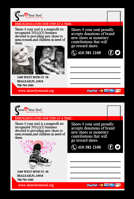 Diseño de Postal por Bright Star para Shoes 4 Your Soul Foundation Inc. | Diseño #2806257