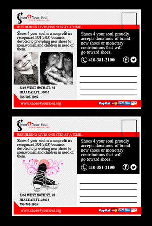 Postcard Design by Bright Star for Shoes 4 Your Soul Foundation Inc. | Design: #2806257