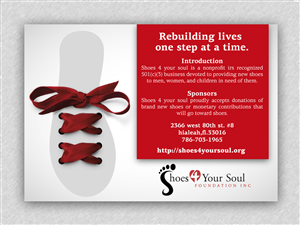 Postcard Design by Alaya for Shoes 4 Your Soul Foundation Inc. | Design: #2806556