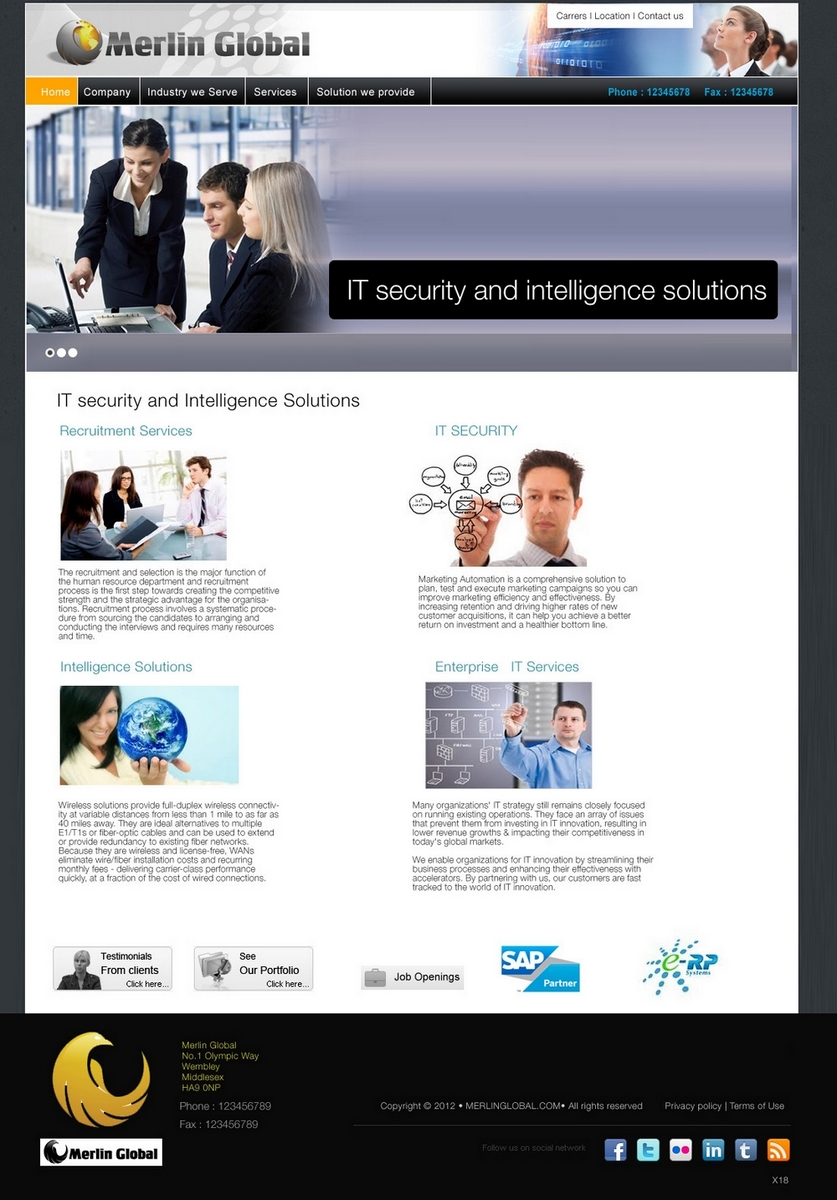 Web Design by pb for Merlin Global, Inc. | Design #661832