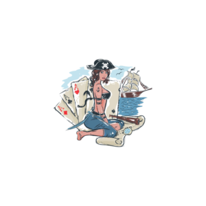Pirate pin up girl in coloured tattoo style | Tattoo Design by ackocar