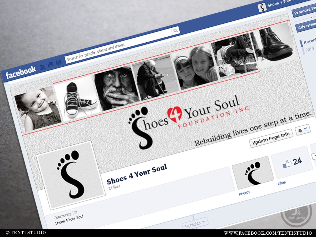 Facebook Design by Tenti Studio for Shoes 4 Your Soul Foundation Inc. | Design #2795471