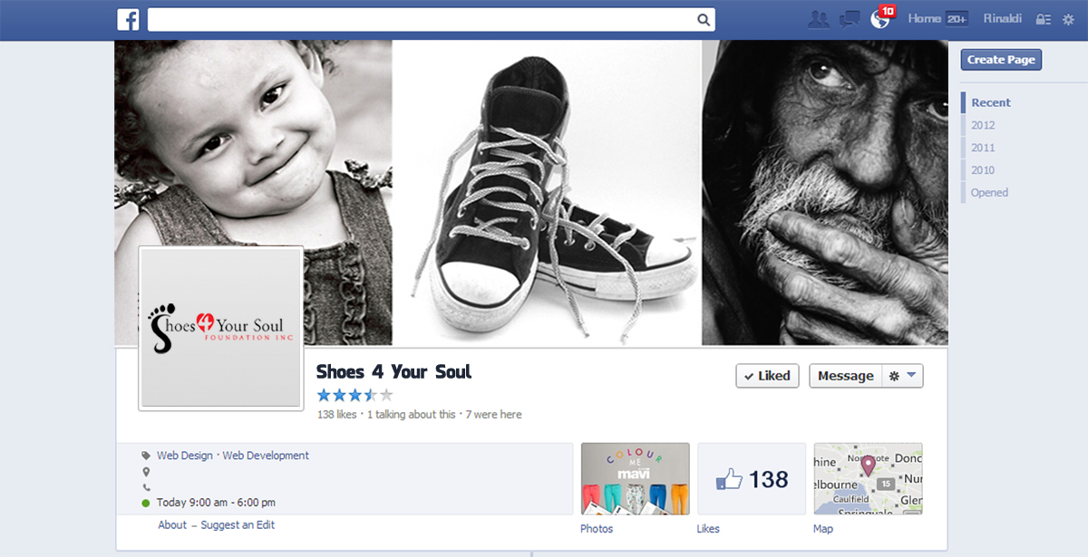 Facebook Design by p0rcup1n3 for Shoes 4 Your Soul Foundation Inc. | Design #2790162