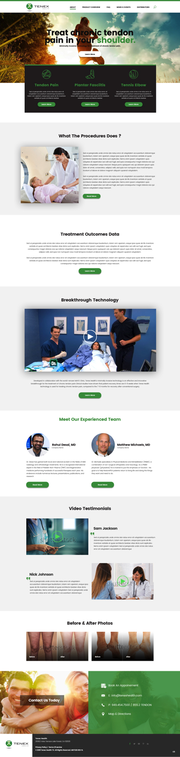 Diseño de Página de Aterrizaje por pb para Restore Interventional Sports and Spine | Diseño #18275773