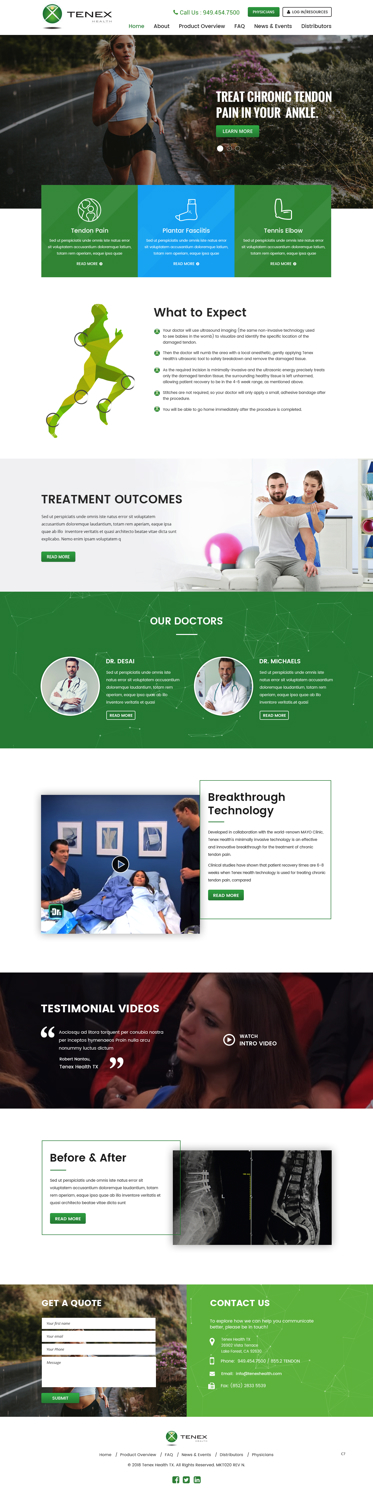 Diseño de Página de Aterrizaje por pb para Restore Interventional Sports and Spine | Diseño #18275776