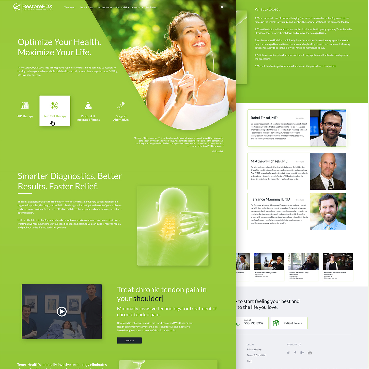Landing Page Design by insert name here for Restore Interventional Sports and Spine | Design #18287278