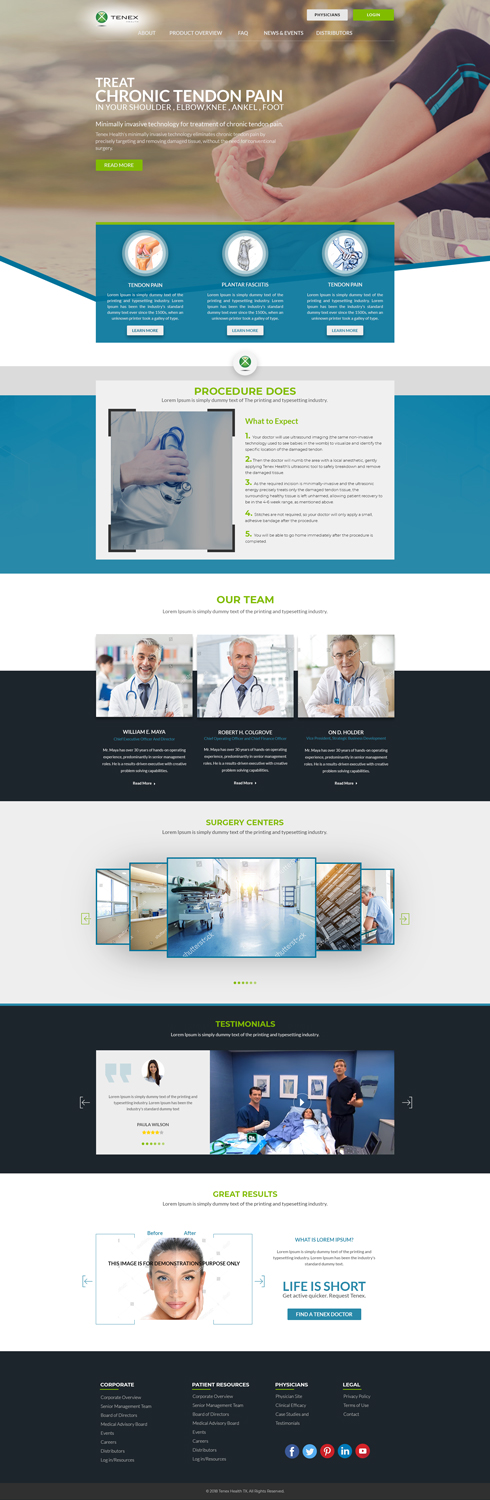 Diseño de Página de Aterrizaje por Dexter Solutions para Restore Interventional Sports and Spine | Diseño #18301580