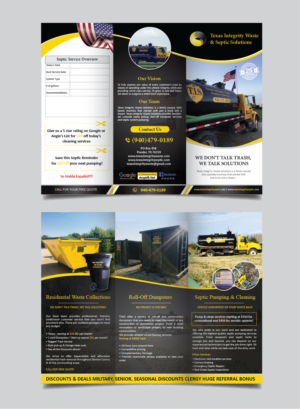 Brochure Design by alex989 for North Texas Integrity Septic & Pumping, LLC | Design: #18507601