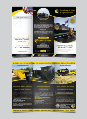 Brochure Design by alex989 for North Texas Integrity Septic & Pumping, LLC | Design: #18527485