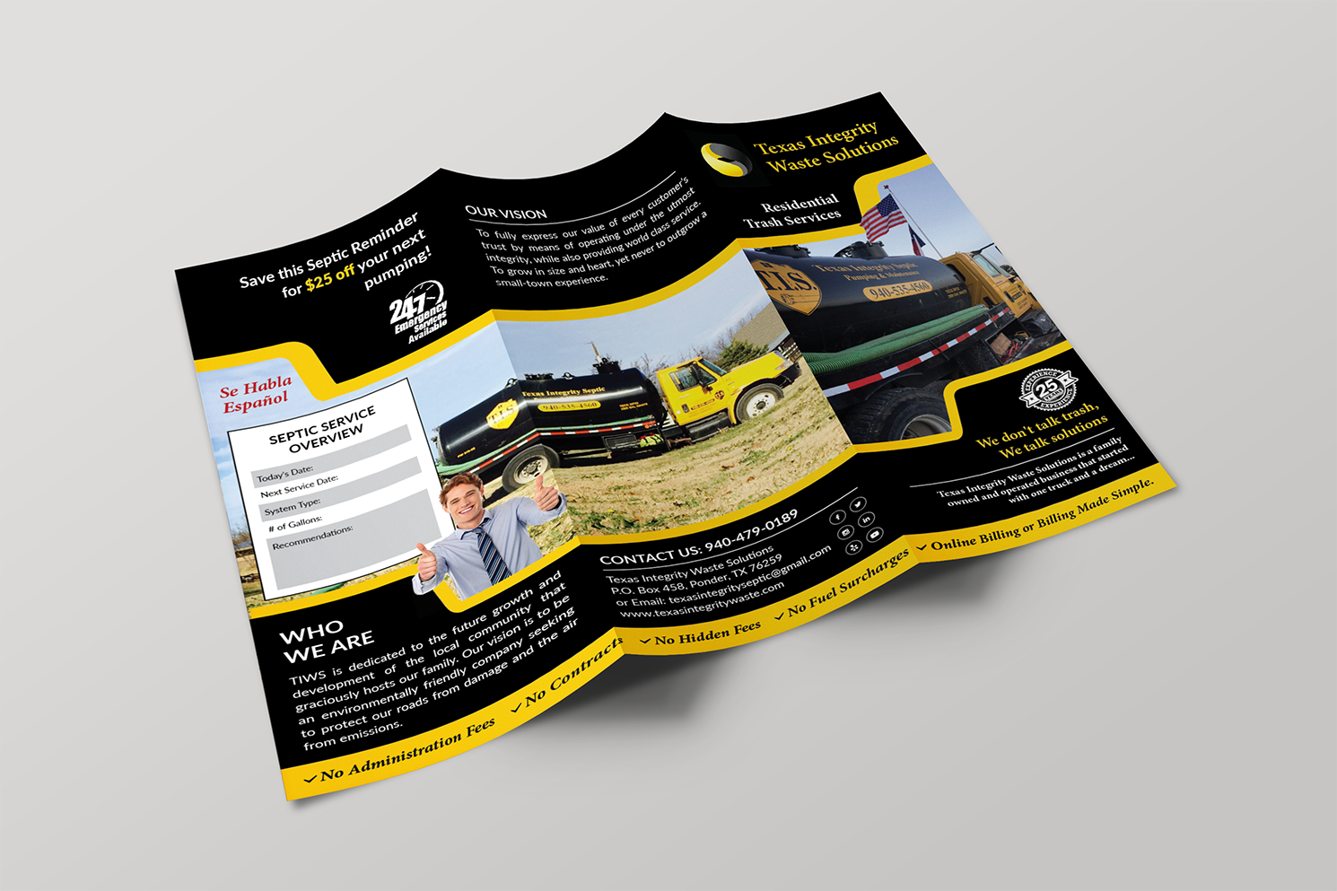 Brochure Design by Alexandar for North Texas Integrity Septic & Pumping, LLC | Design #18461814