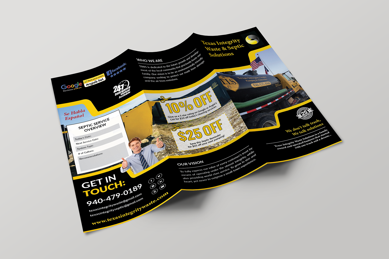 Brochure Design by Alexandar for North Texas Integrity Septic & Pumping, LLC | Design #18508535