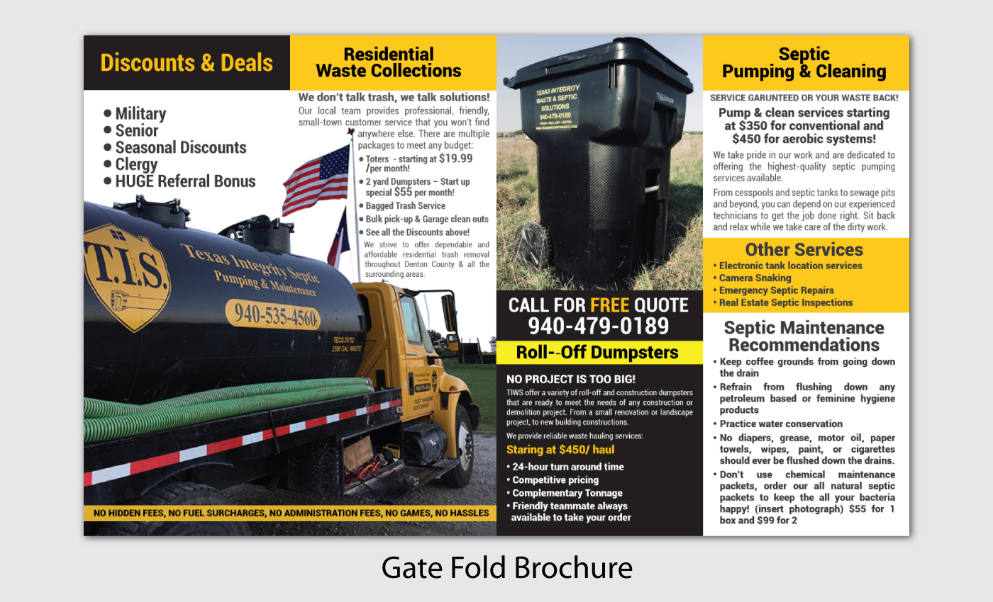 Brochure Design by Impressive Solutions for North Texas Integrity Septic & Pumping, LLC | Design #18460383