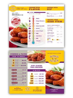 Menu Design by tangga.co for Wings2Geaux | Design: #18347370