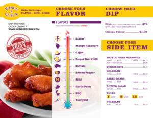 Menu Design by tangga.co for Wings2Geaux | Design: #18347528
