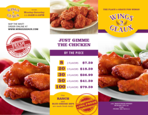 Menu Design by tangga.co for Wings2Geaux | Design: #18359229