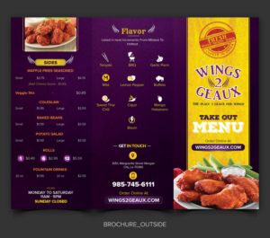 WINGS 2 GEAUX MENU REDESIGN * | Menü-Design von SAI DESIGNS