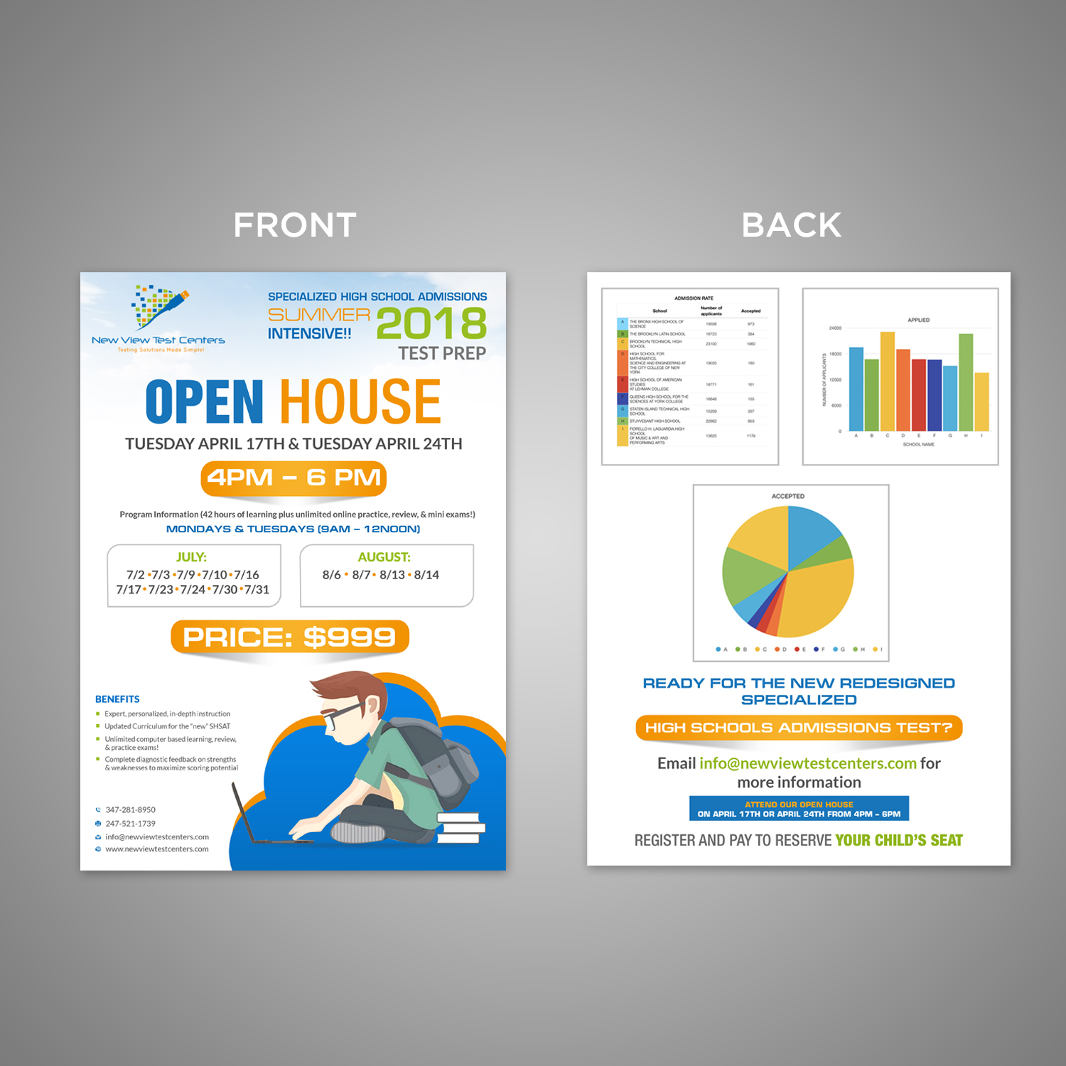 Diseño de Flyer por creative.bugs para New View Test Centers, LLC | Diseño #18241580