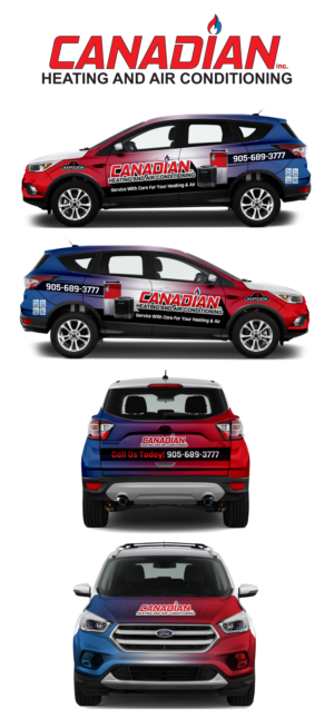 Vehicle wrap for salesman car in the heating and cooling business | Diseño Gráfico por SAI DESIGNS