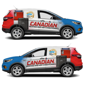 Vehicle wrap for salesman car in the heating and cooling business | Diseño Gráfico por Zainny Azuar