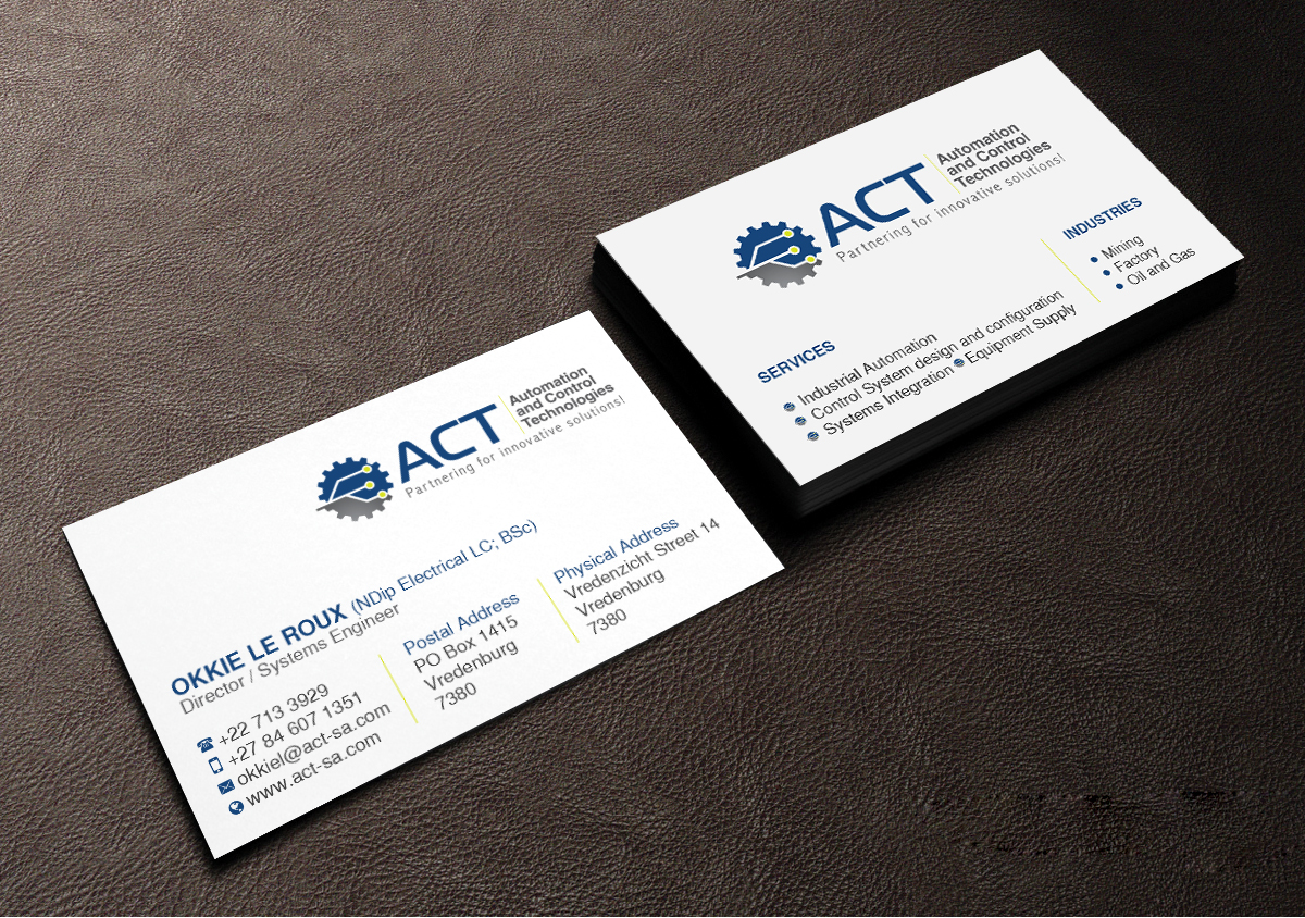 Design de Carte de Visite par Creations Box 2015 pour Automation and Control Technologies | Design #18246612