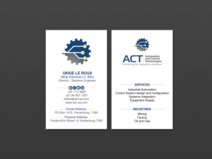 Business Card Design by Creations Box 2015 for Automation and Control Technologies | Design: #18246617