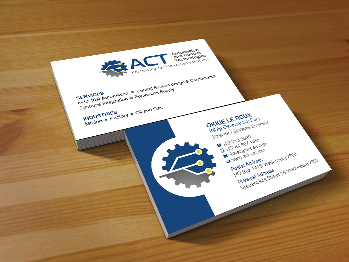 Business Card Design by Creations Box 2015 for Automation and Control Technologies | Design #18246619
