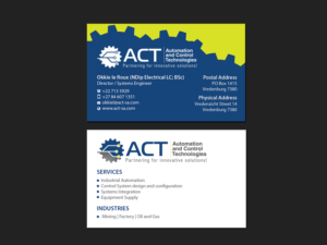 Business Card Design by Creations Box 2015 for Automation and Control Technologies | Design: #18246629