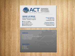 Business Card Design by Creations Box 2015 for Automation and Control Technologies | Design: #18246630