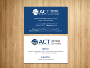 Business Card Design by Creations Box 2015 for Automation and Control Technologies | Design: #18246632