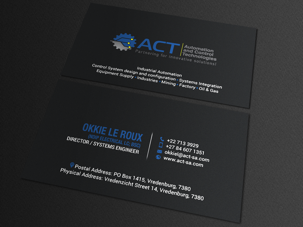 Business Card Design by chandrayaan.creative for Automation and Control Technologies | Design #18239887