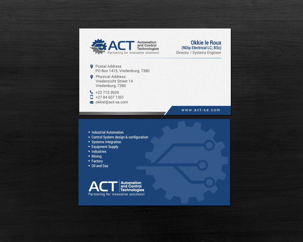 Business Card Design by chandrayaan.creative for Automation and Control Technologies | Design #18239896