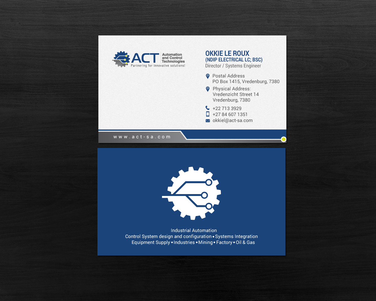 Business Card Design by chandrayaan.creative for Automation and Control Technologies | Design #18239919