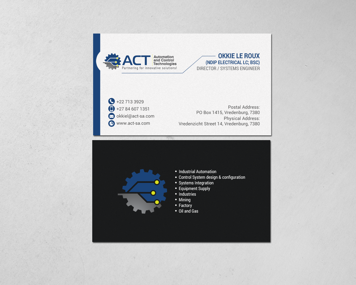 Business Card Design by chandrayaan.creative for Automation and Control Technologies | Design #18239946