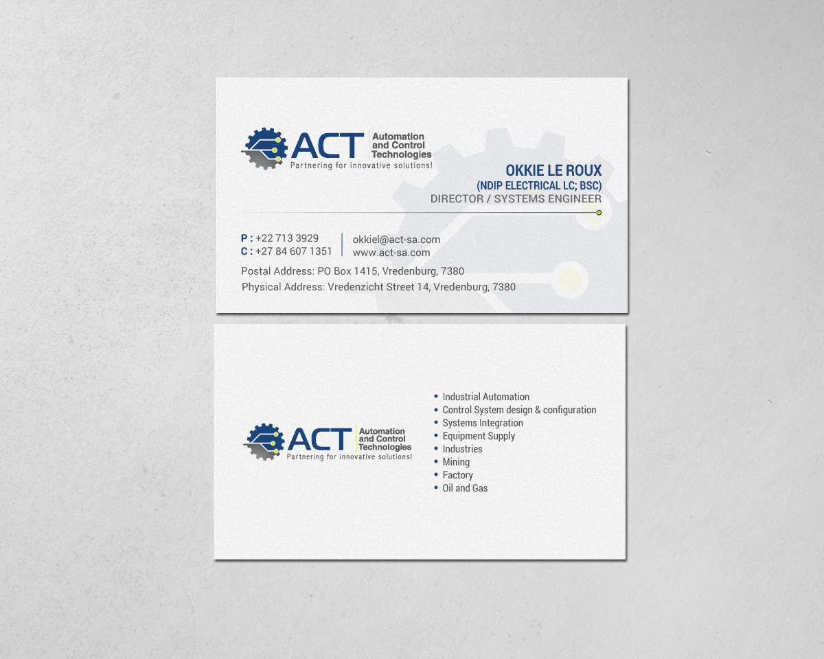 Business Card Design by chandrayaan.creative for Automation and Control Technologies | Design #18239949