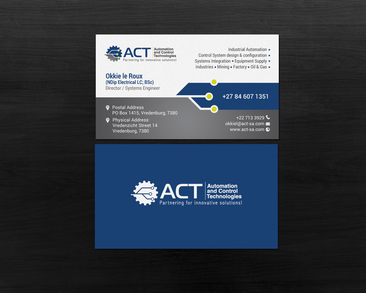 Business Card Design by chandrayaan.creative for Automation and Control Technologies | Design #18264344